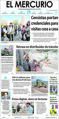 Portada de Diario El Mercurio (Ecuador)