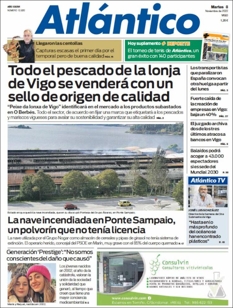 Portada de Atlántico Diario (España)