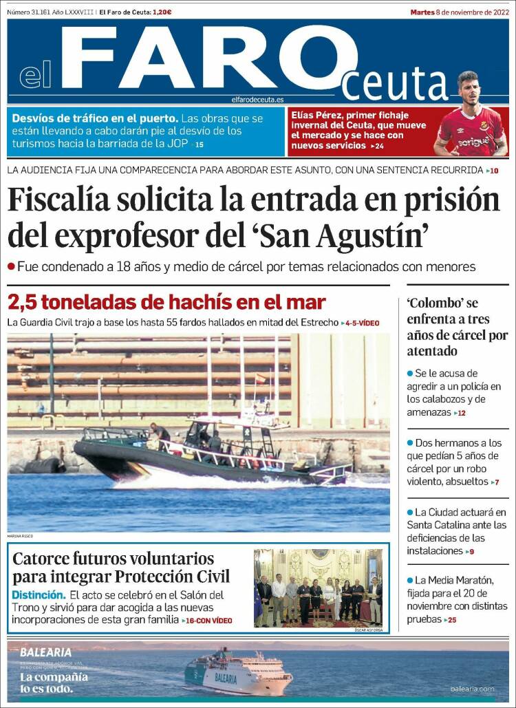 Portada de El Faro de Ceuta (España)