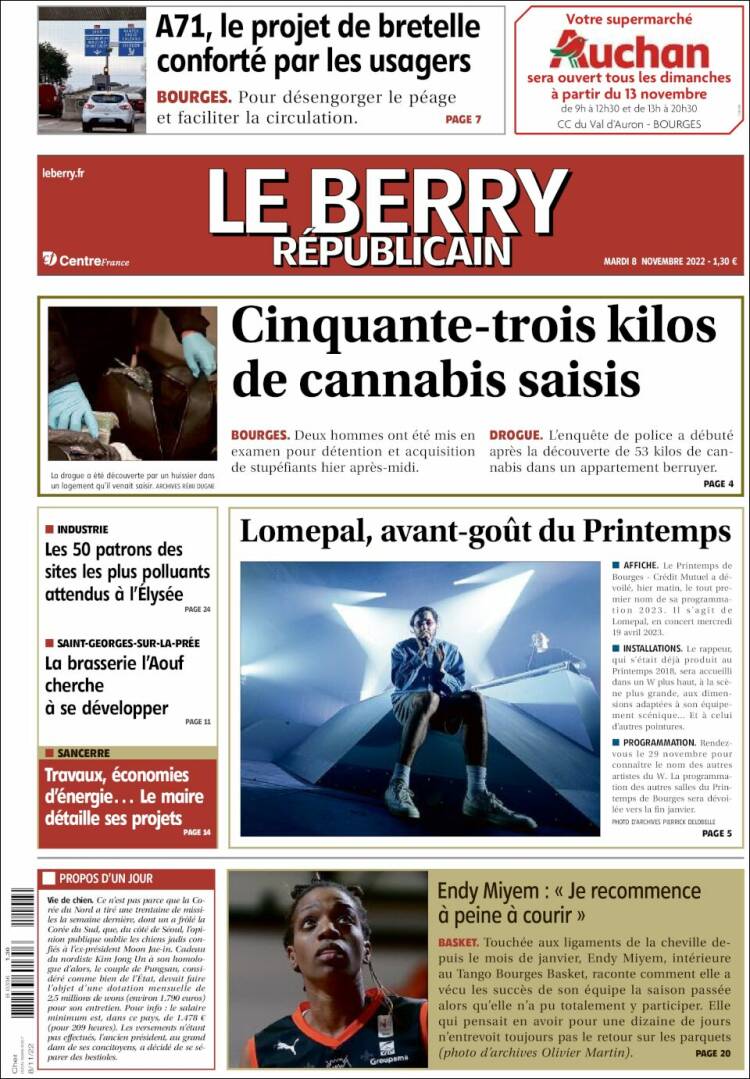 Portada de Berry Republicain (Francia)