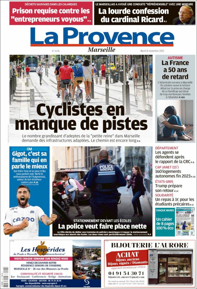 Portada de La Provence (Francia)