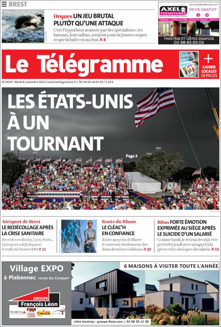 Portada de Télégramme (Francia)