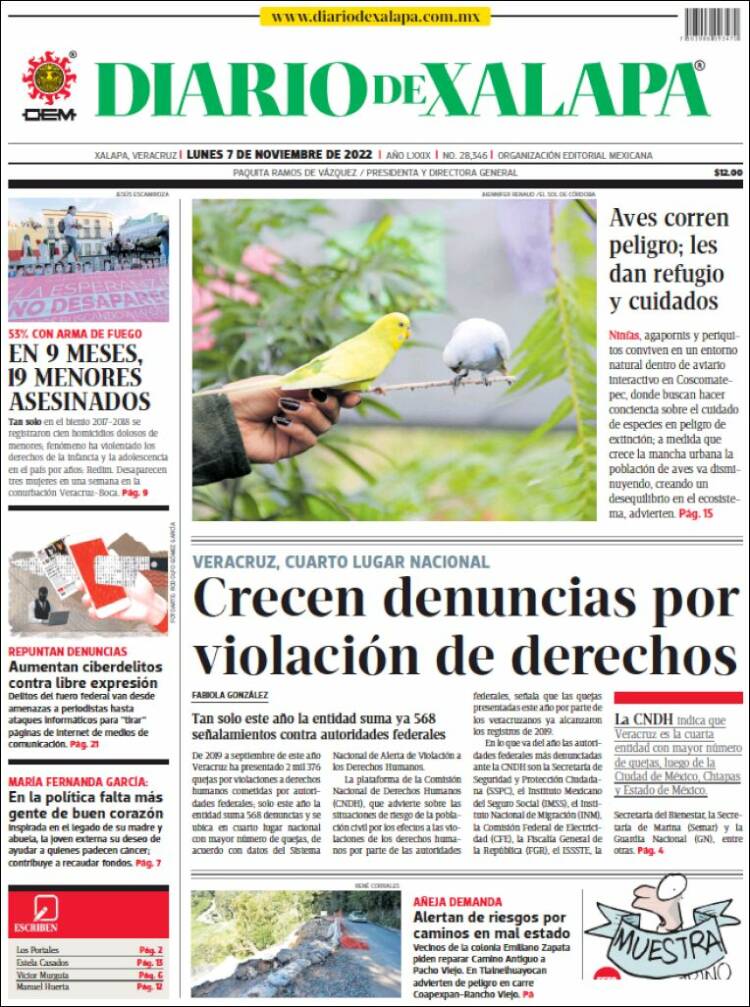 Portada de Diario de Xalapa (Mexico)