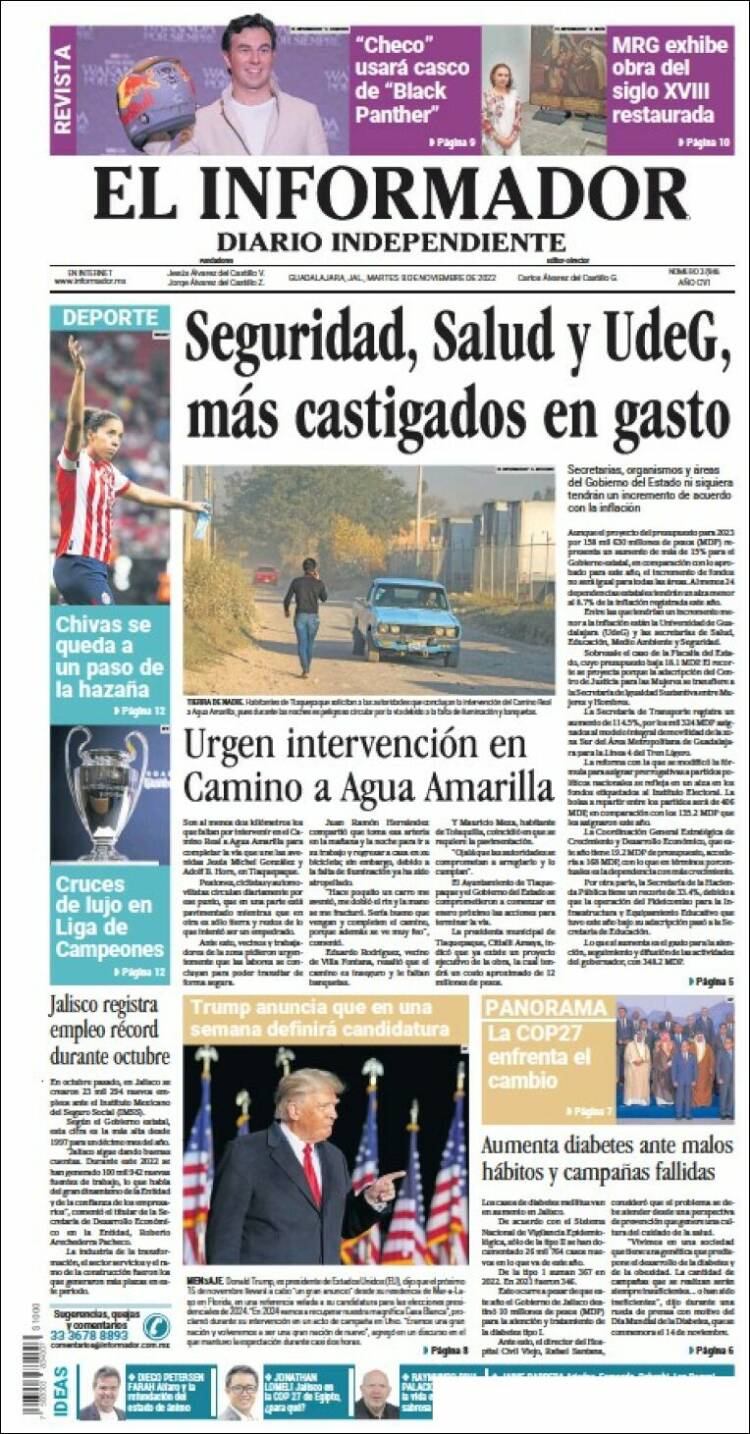 Portada de El Informador (Mexico)