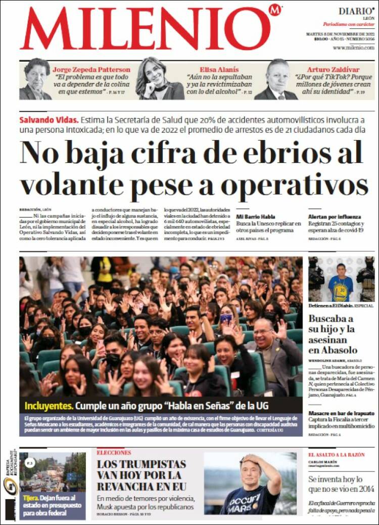 Portada de Milenio de León (Mexico)