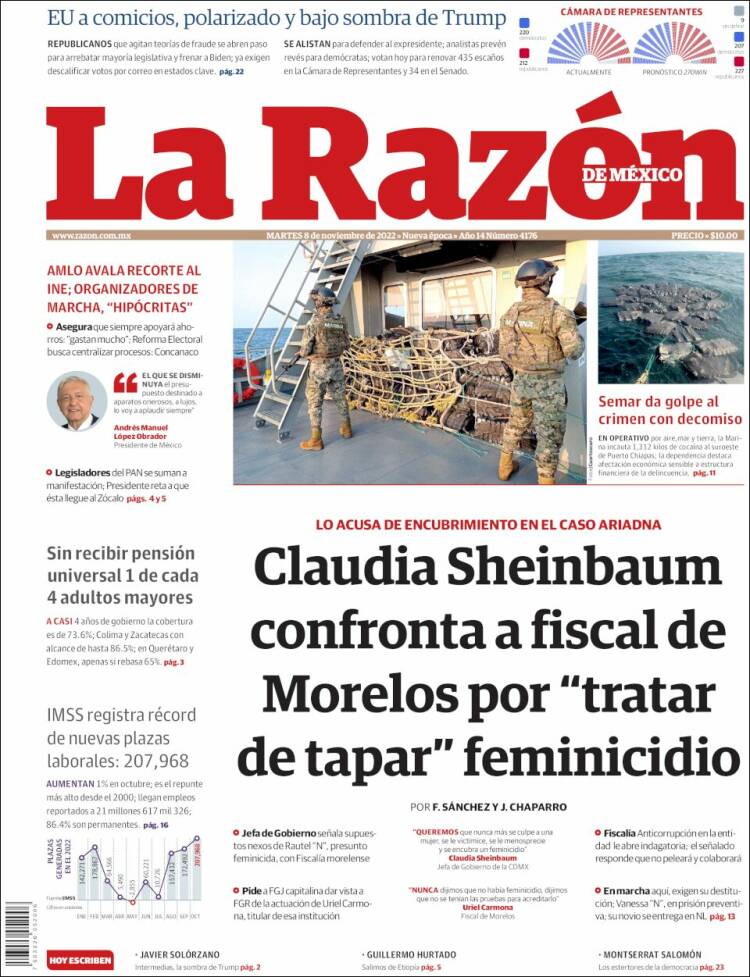 Portada de La Razón (Mexico)