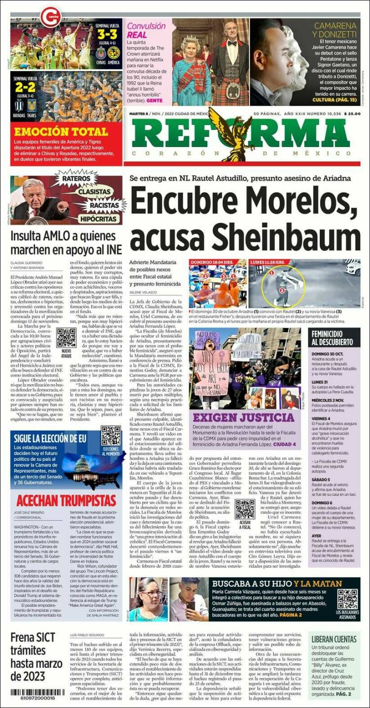 Portada de Reforma (Mexico)