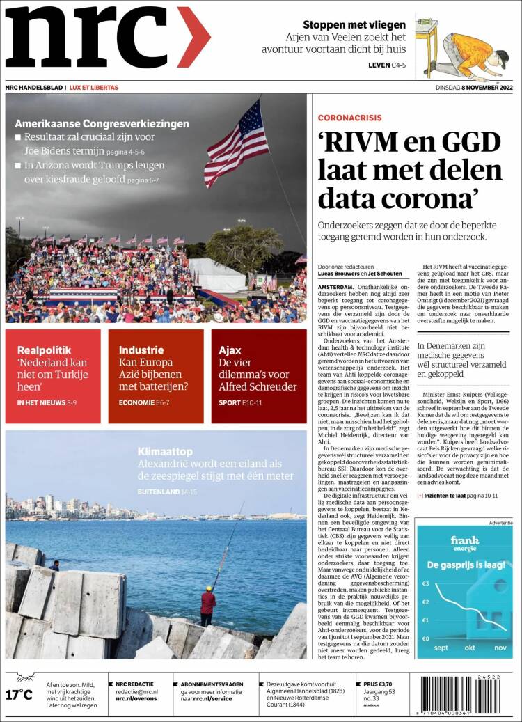 Portada de NRC Handelsblad (Pa&iacute;ses Bajos)