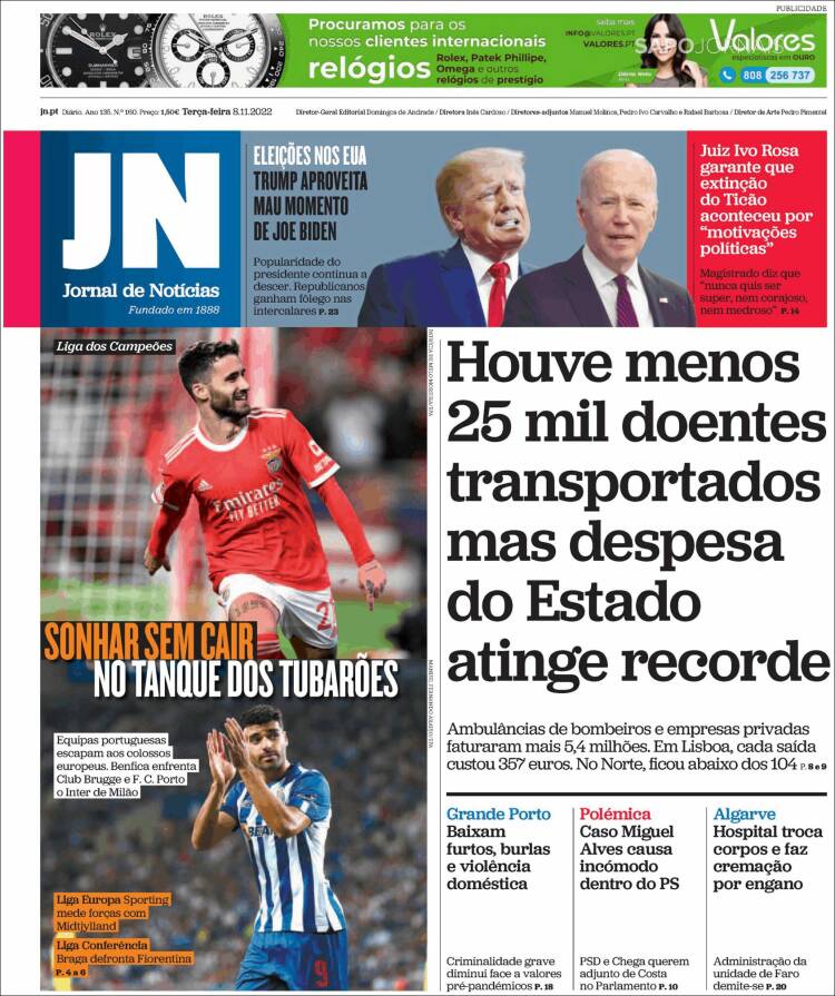 Portada de Jornal de Notícias (Portugal)