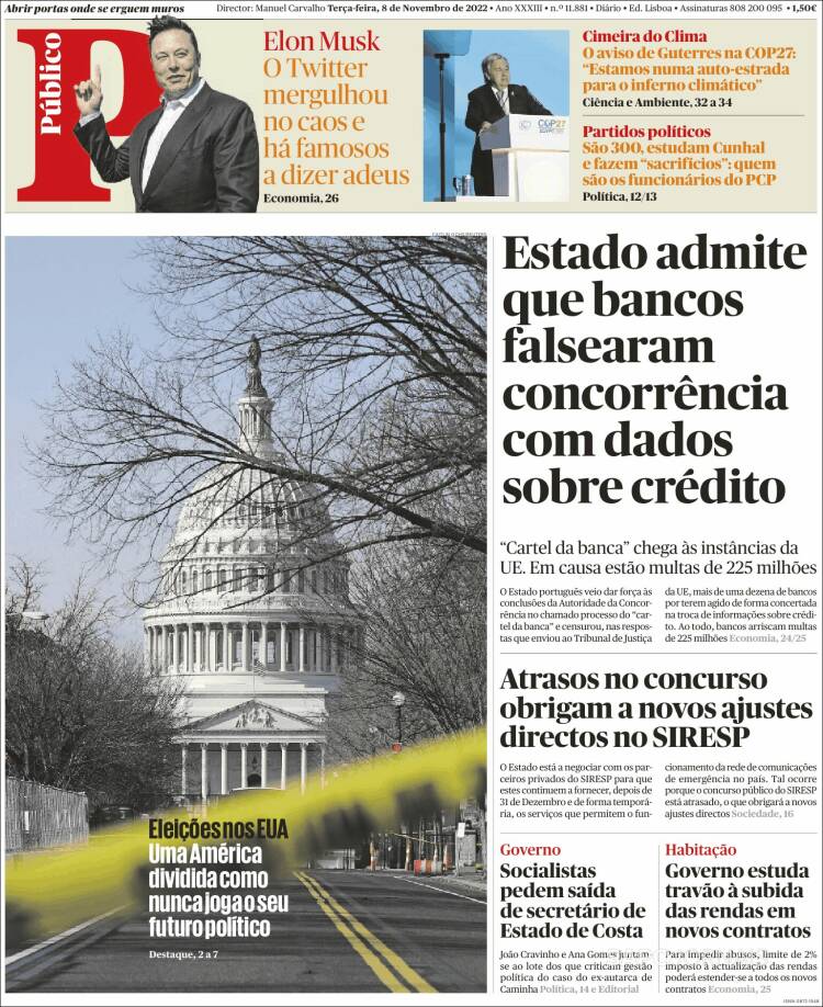 Portada de Público (Portugal)
