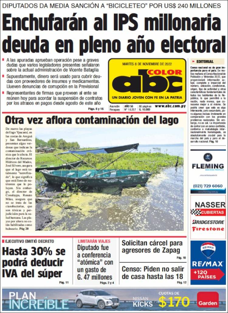 Portada de ABC Color (Paraguay)