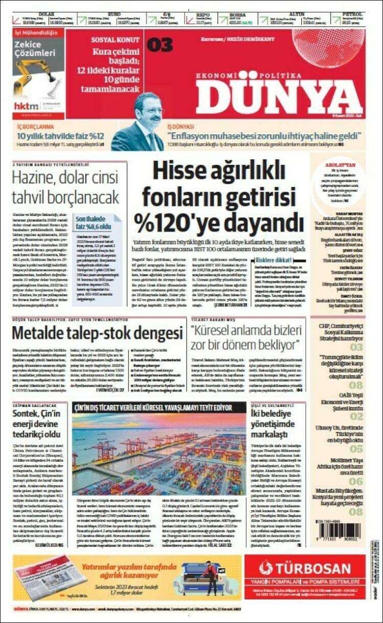 Portada de Dünya (Turqu&iacute;a)