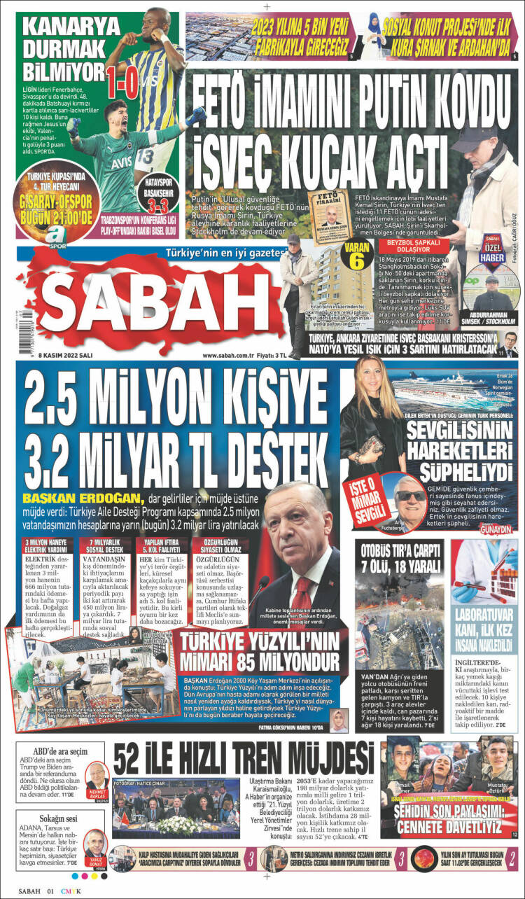 Portada de Sabah (Turqu&iacute;a)