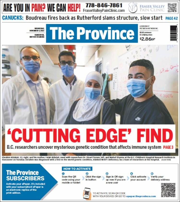 Portada de The Province (Canadá)