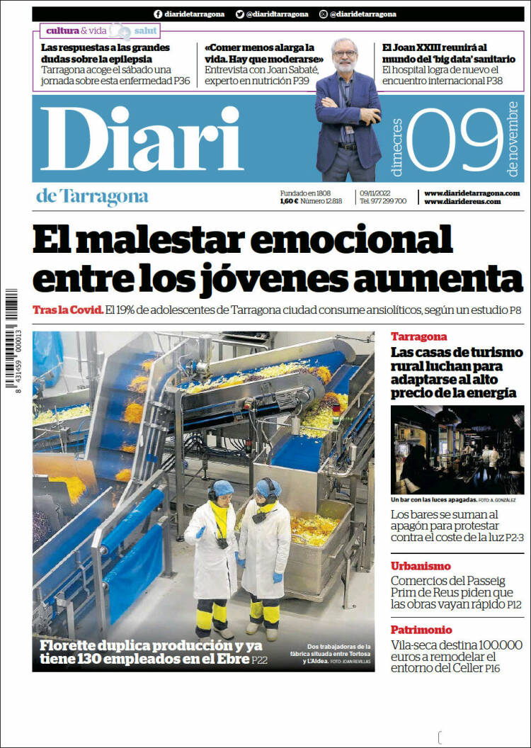 Portada de Diari de Tarragona (Spain)