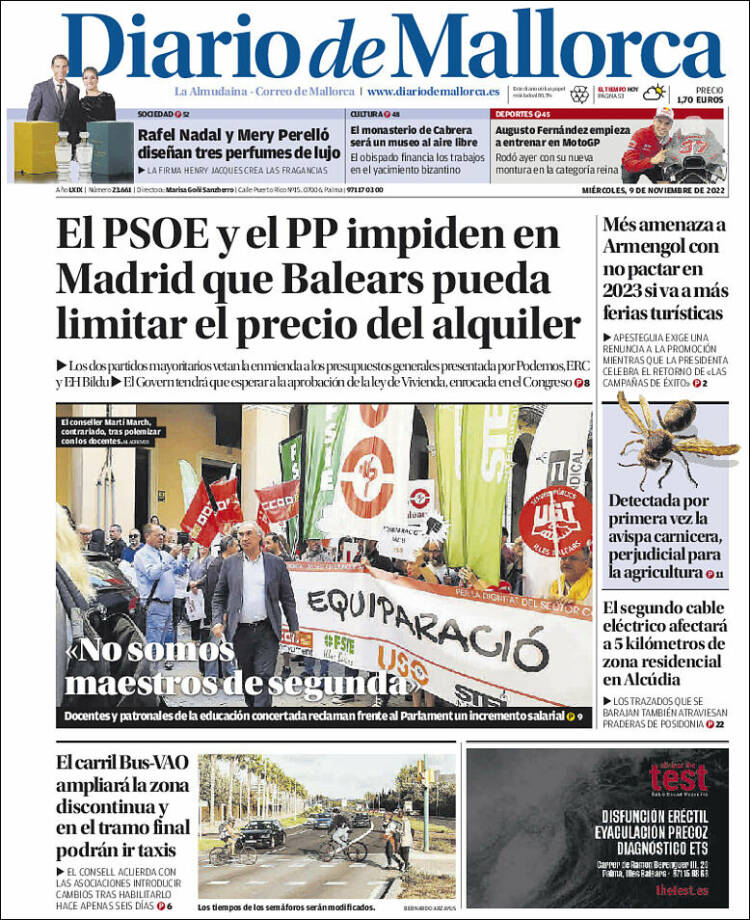 Portada de Diario de Mallorca (Spain)