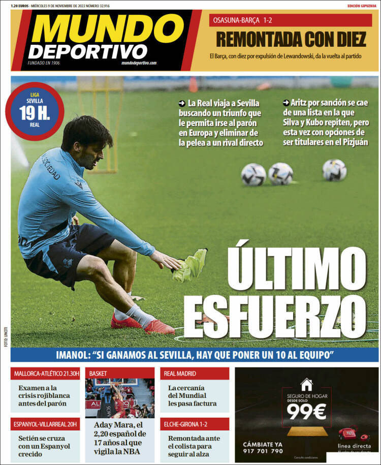 Portada de Mundo Deportivo Gipuzkoa (España)