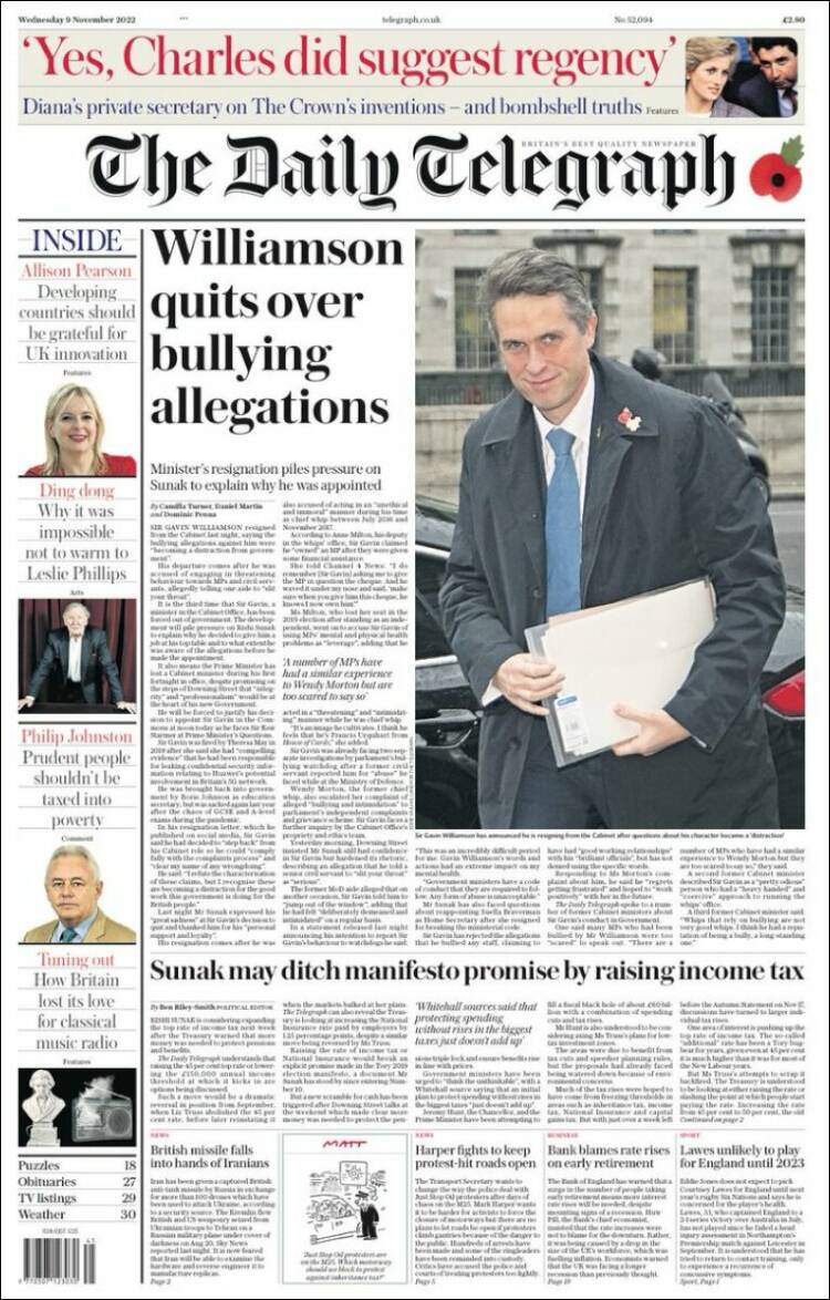 Portada de Daily Telegraph (United Kingdom)