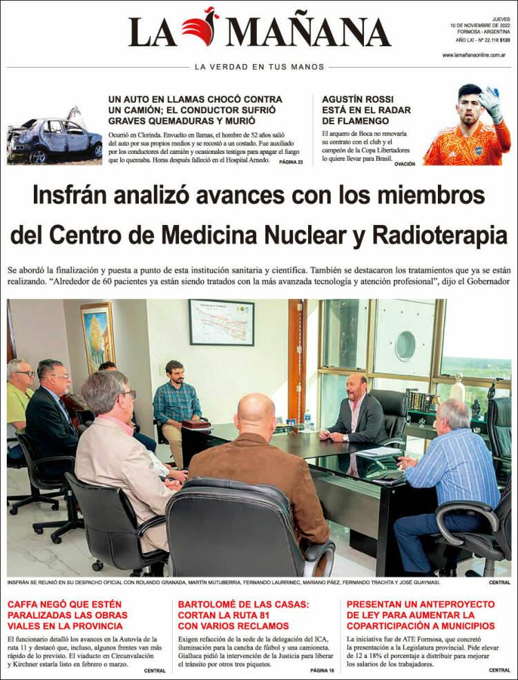Portada de Diario La Mañana (Argentina)