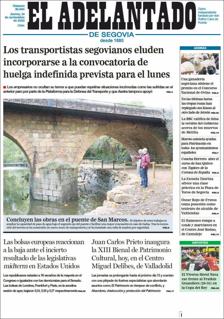 Portada de El Adelantado de Segovia (Spain)