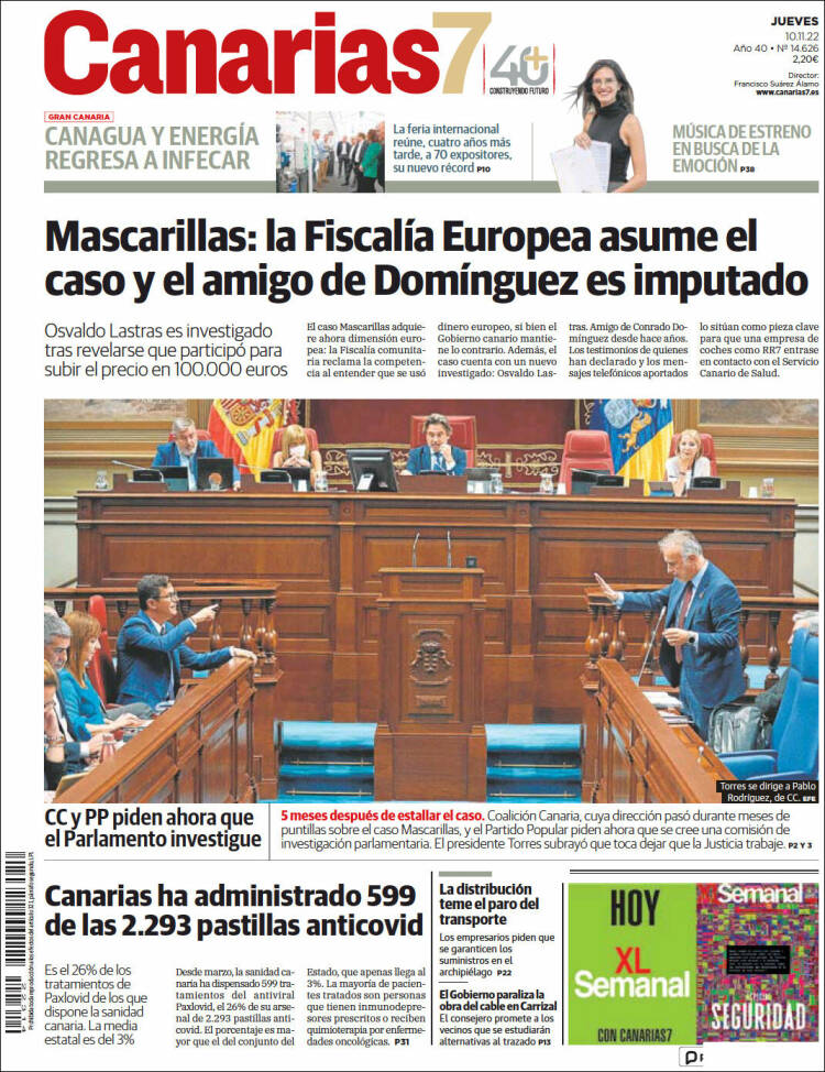 Portada de Canarias 7 (España)