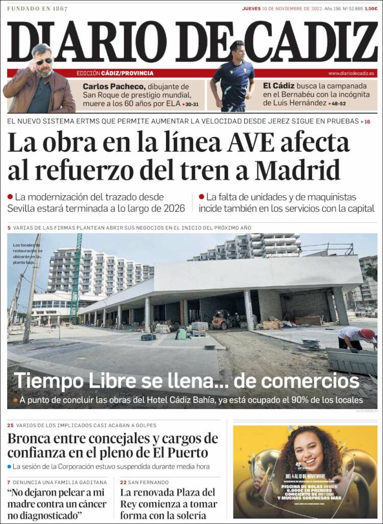 Portada de Diario de Cádiz (Spain)