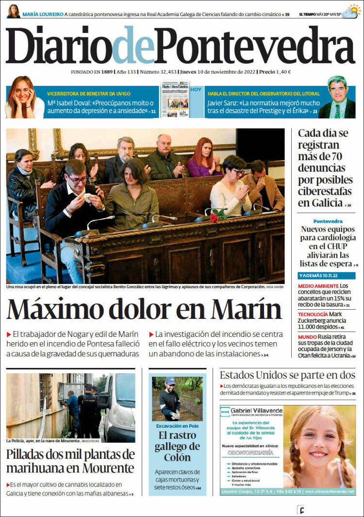 Portada de Diario de Pontevedra (España)