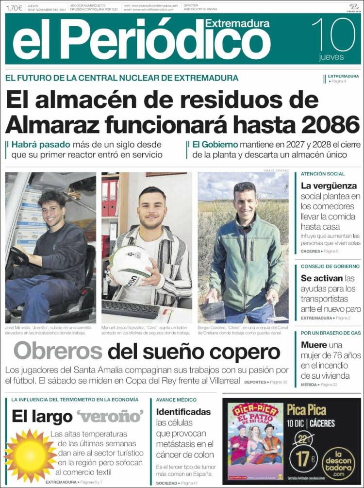 Portada de El Periódico de Extremadura (Spain)