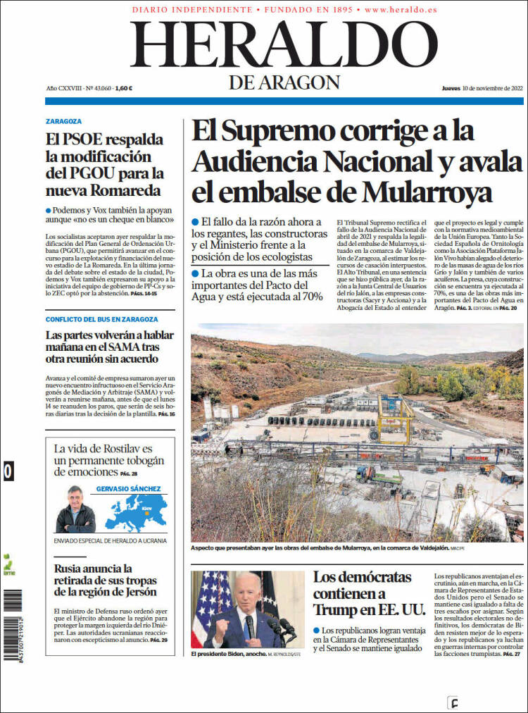 Portada de Heraldo de Aragón (Espagne)