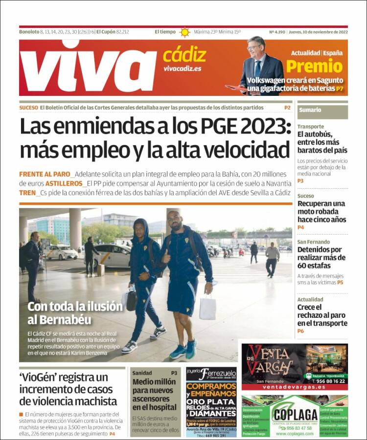 Portada de Información - Cadiz (Spain)