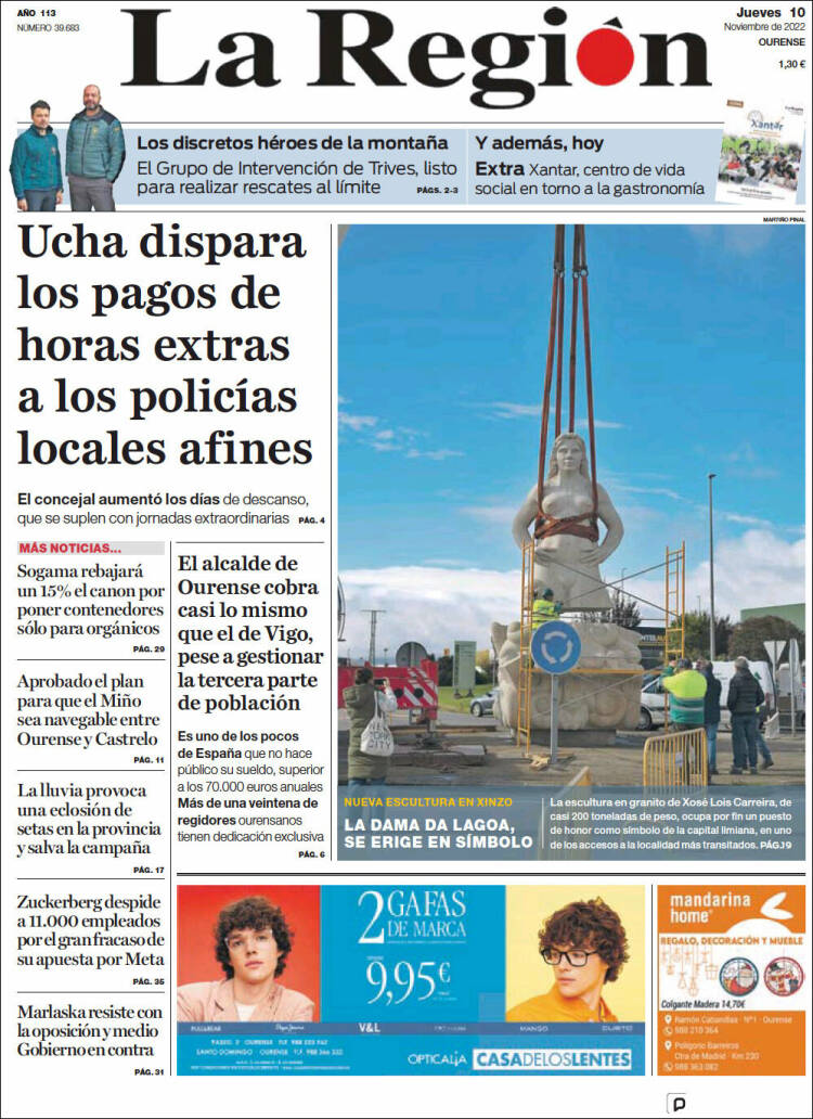 Portada de La Región de Ourense (Spain)