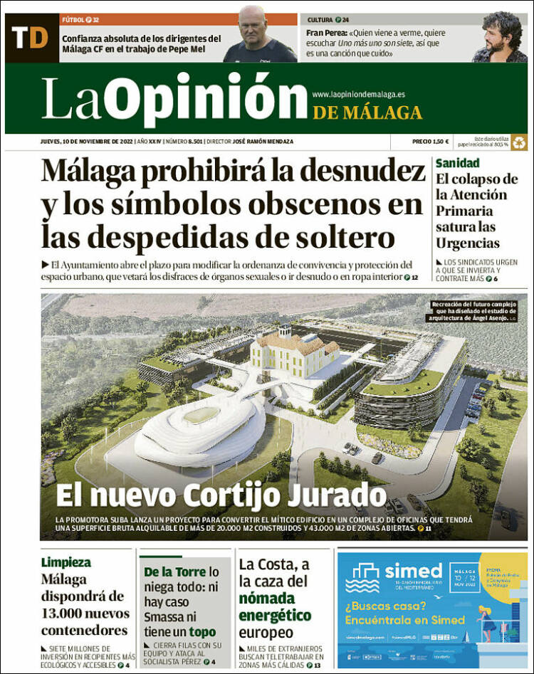 Portada de La Opinión de Málaga (Spain)