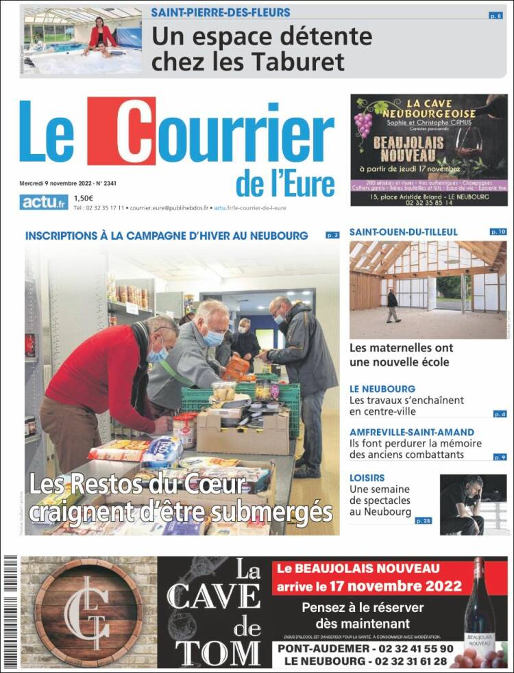 Portada de Le Courrier de l'Ouest (Francia)