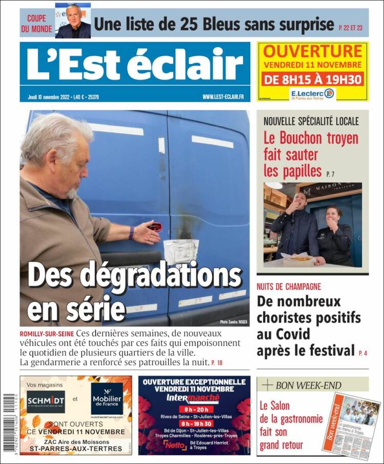 Portada de L'Est Eclair (Francia)