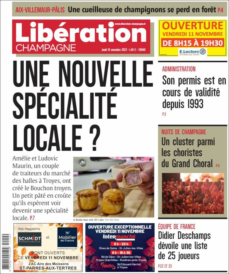 Portada de Libération Champagne (Francia)