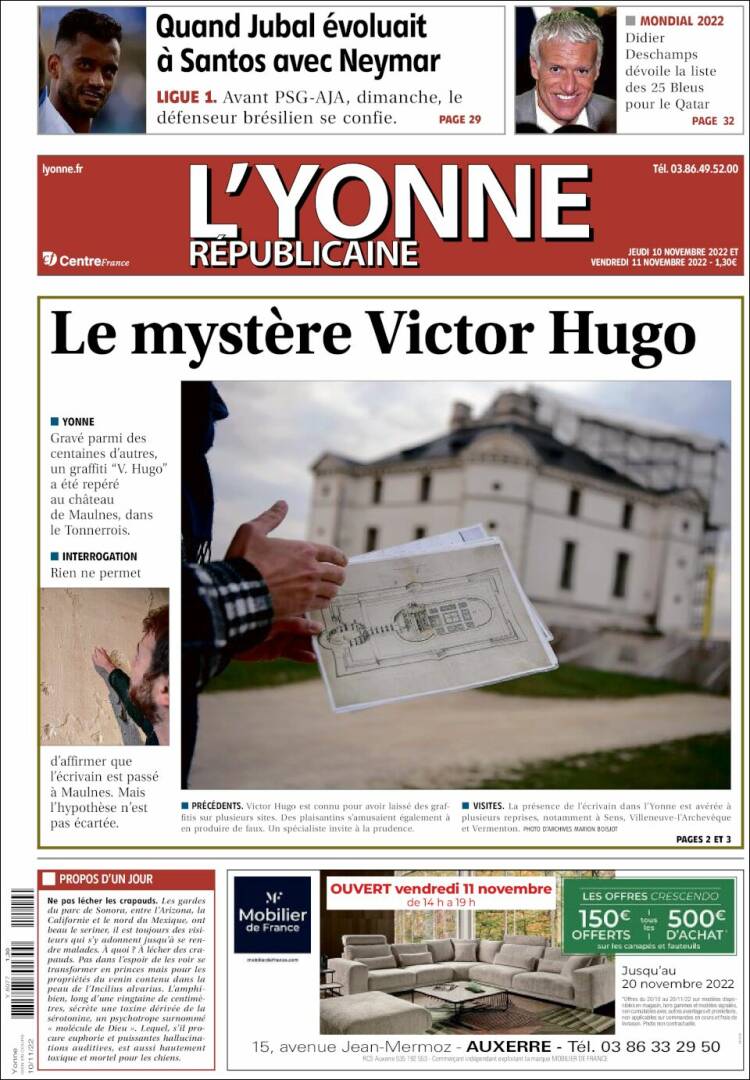 Portada de L'Yonne-Républicaine (Francia)