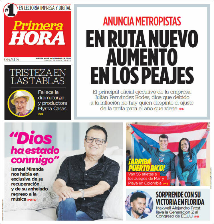 Portada de Primera Hora (Puerto Rico)