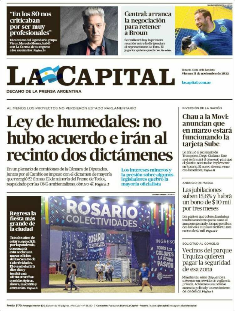 Portada de La Capital - Rosario (Argentina)