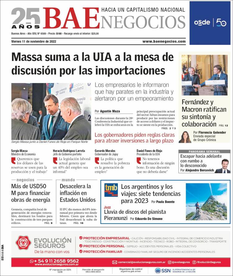 Portada de Buenos Aires Económico (Argentina)