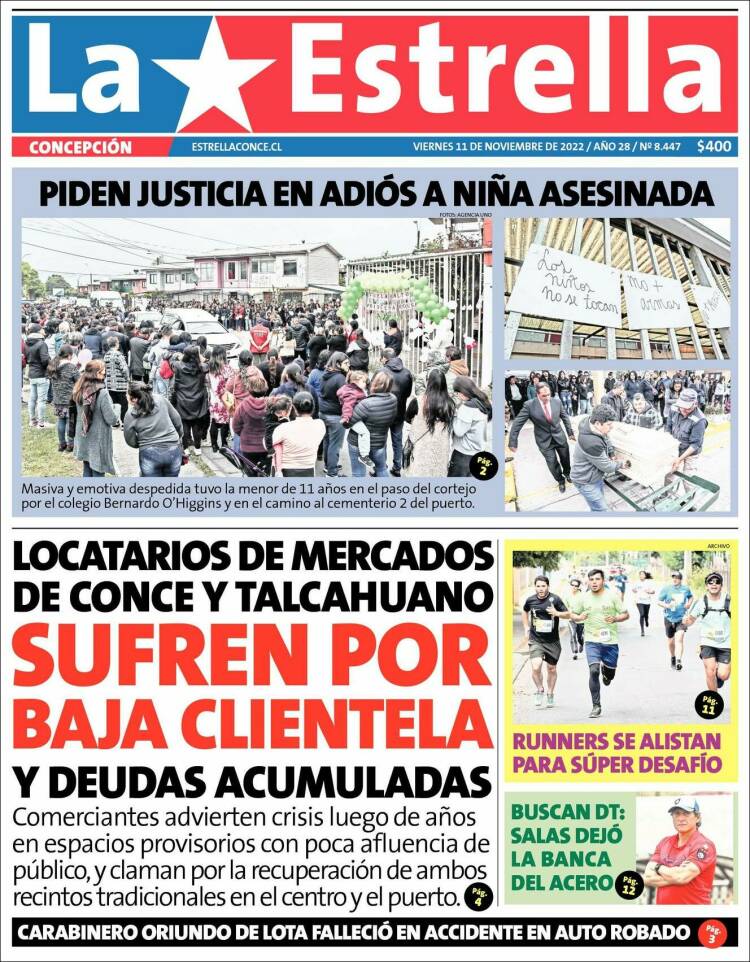 Portada de La Estrella de Concepción (Chile)