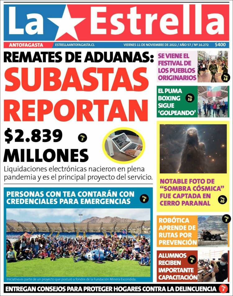 Portada de La Estrella del Norte (Chile)