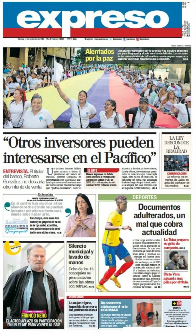 Portada de Expreso (Ecuador)