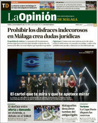 Portada de La Opinión de Málaga (España)