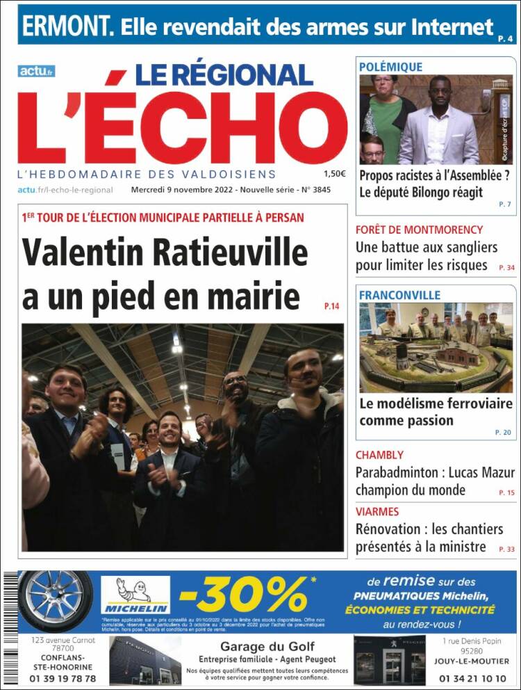 Portada de L'Echo de la Haute-Vienne (Francia)