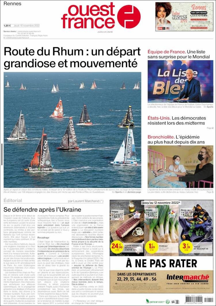 Portada de Ouest France (France)