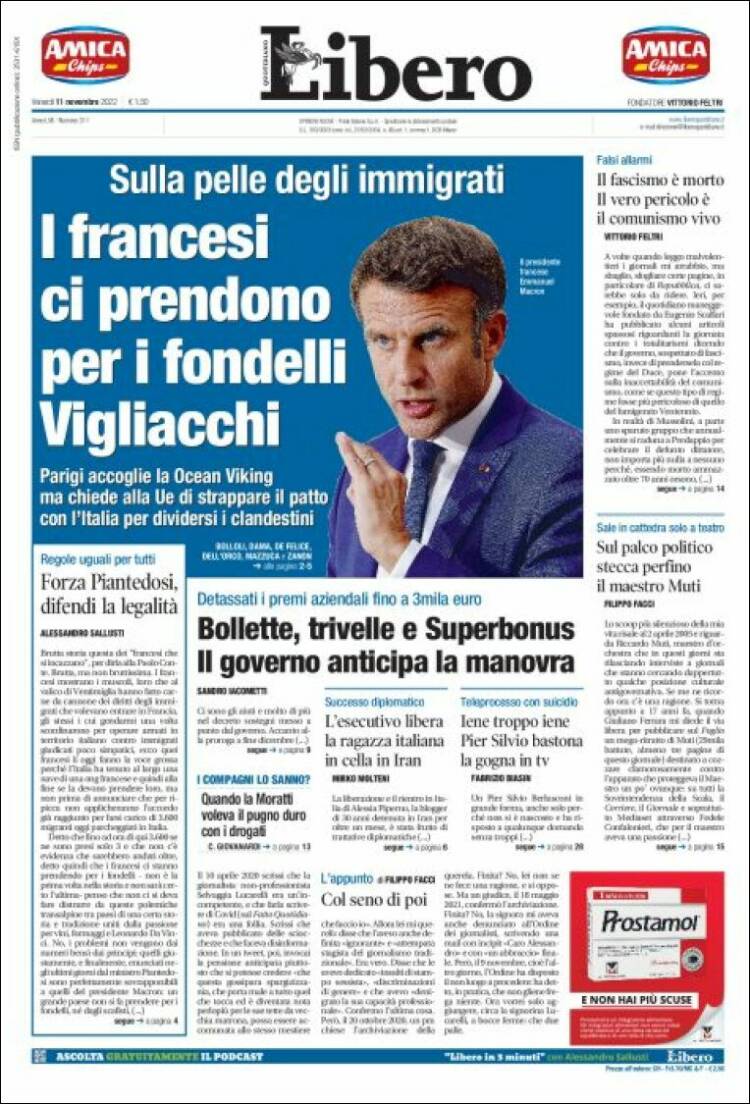 Portada de Libero (Italia)