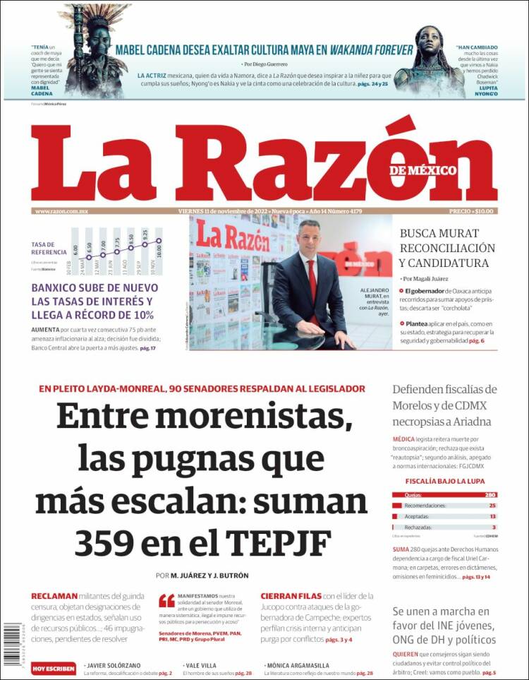 Portada de La Razón (Mexique)