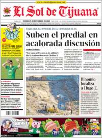 Portada de El Sol de Tijuana (M&eacute;xico)