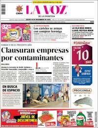 Portada de La Voz de la Frontera (M&eacute;xico)