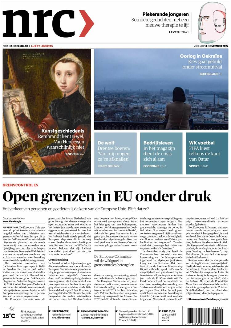 Portada de NRC Handelsblad (Pays-Bas)